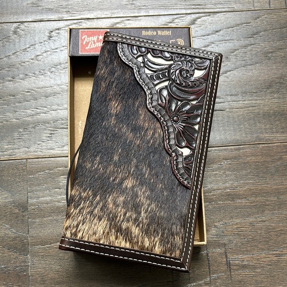 Tony Lama Other - Tony Lama Genuine leather brindle cowhide,RFID bi-fold wallet,6 card slot & more